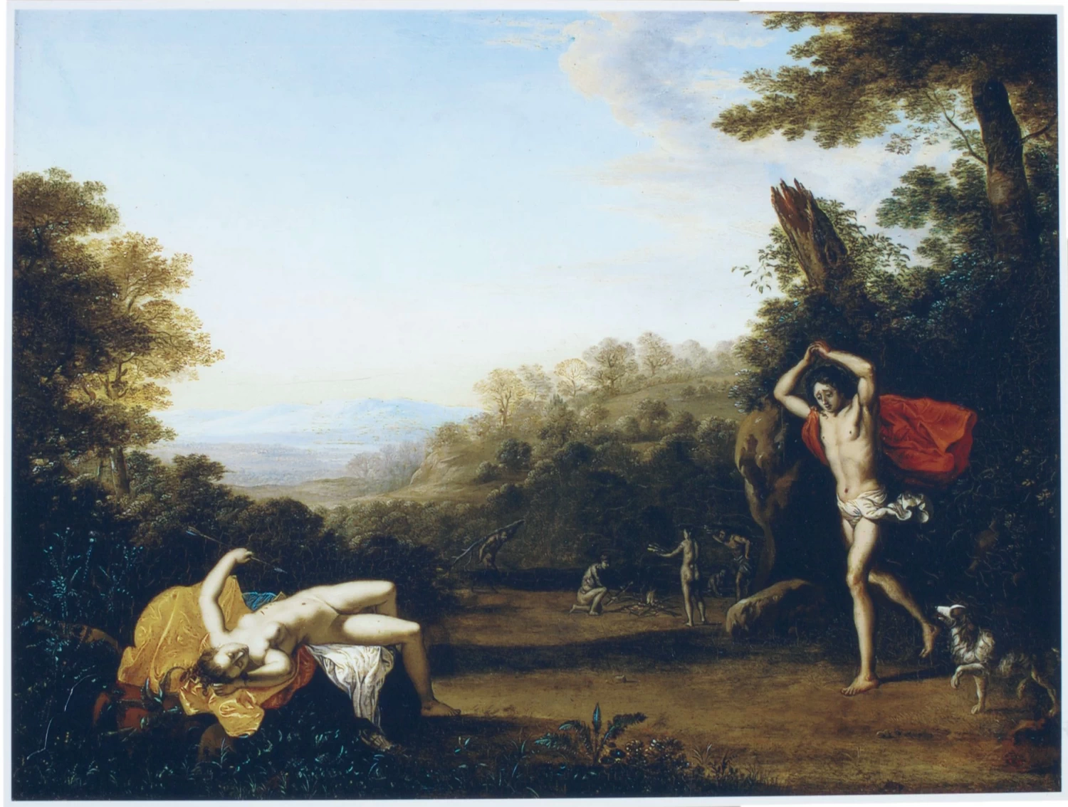 Paesaggio forestale con Cefalo che scopre Procri morente